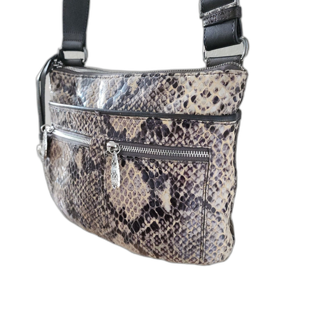 Brighton Faux Python Snakeskin Handbag Crossbody - image 8
